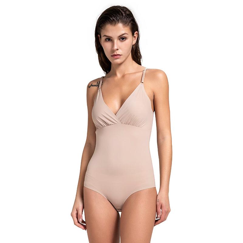 V Neck Shapewear Bodysuit - Invisible Under Any Outfit-Secret Slim Wear