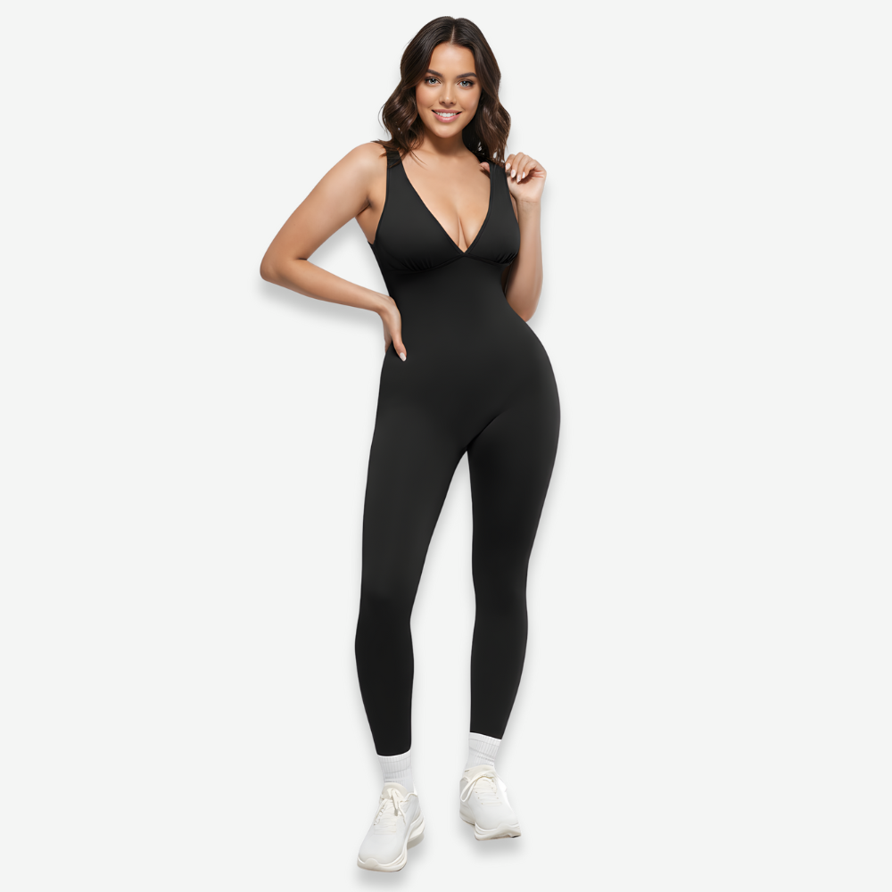 Deep V Sculpting Jumpsuit With Smoothing Support