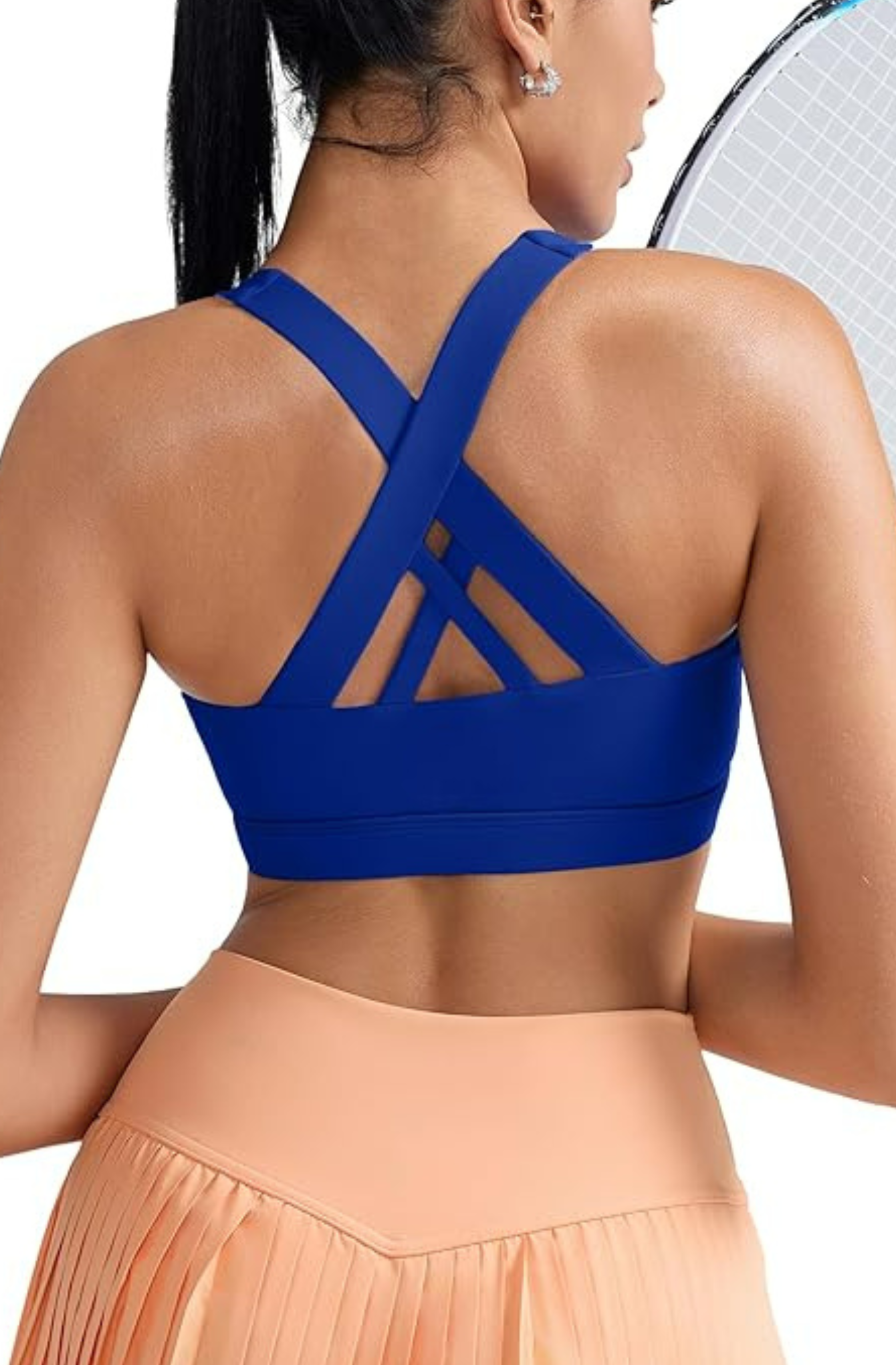 Crisscross Strappy Yoga Bra With Support And Stylish Moves-Secret Slim Wear