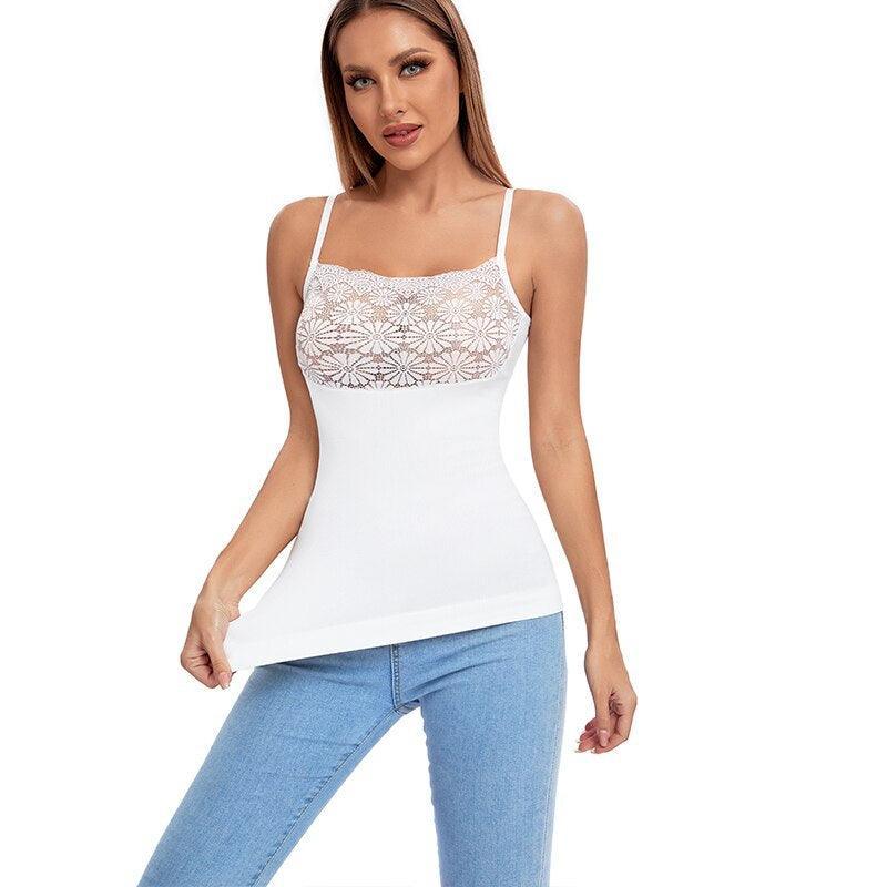 Seamless Lace Shaping Camisole – Elegant Fit and Contoured Support-Secret Slim Wear