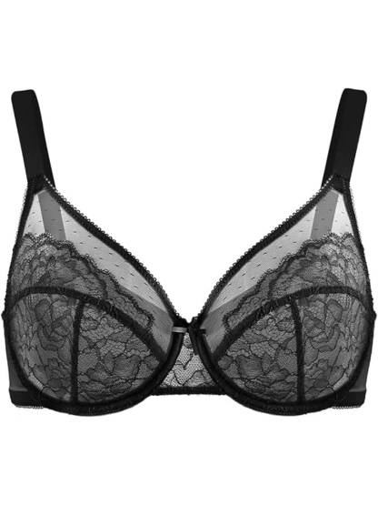 Minimizer Bra Lace With Full Coverage With Wide Strap Underwire Support-Secret Slim Wear
