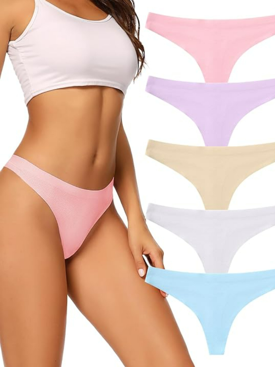 Seamless Women Underwear Thongs With Pack Of 5 Soft Panties-Secret Slim Wear