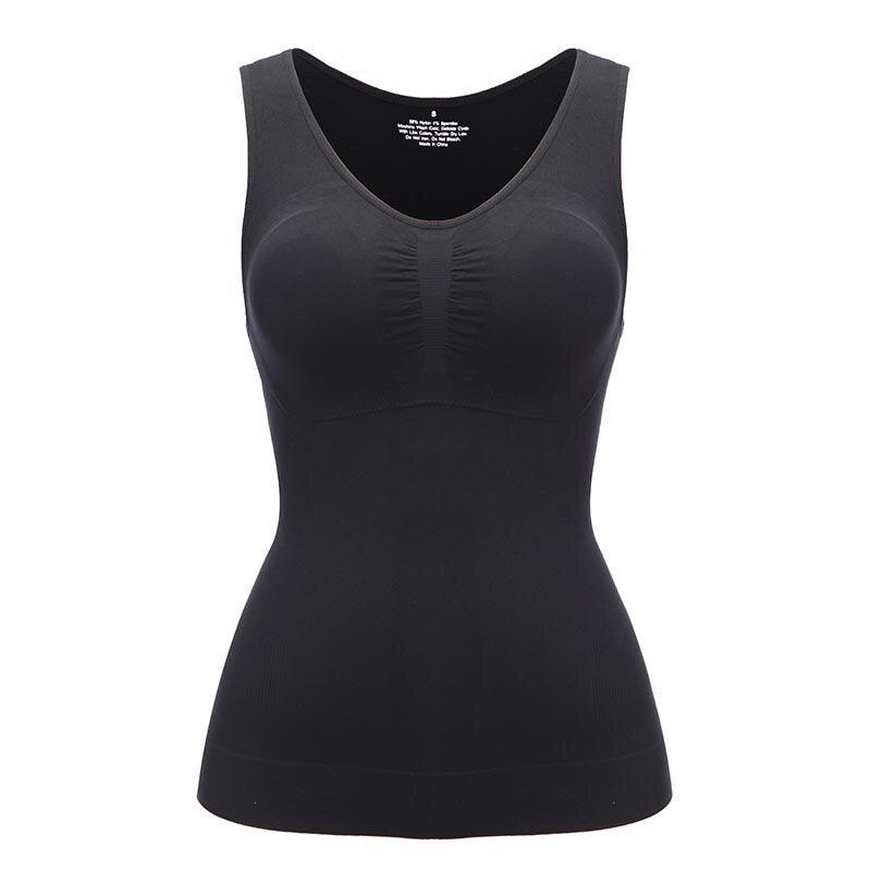 Camisole Sleeveless Wide Strap Top With Built-In Padded Bra-Secret Slim Wear