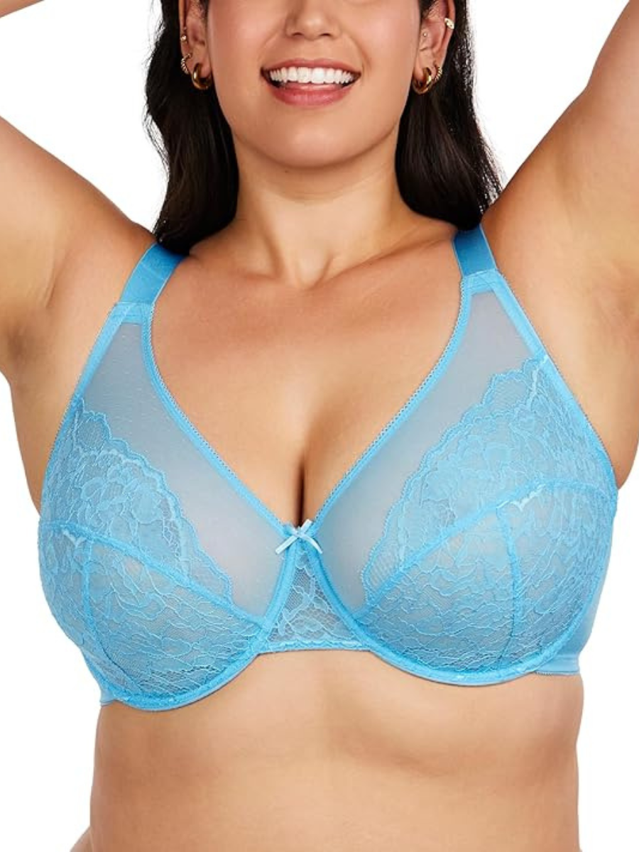 Minimizer Bra Lace With Full Coverage With Wide Strap Underwire Support-Secret Slim Wear