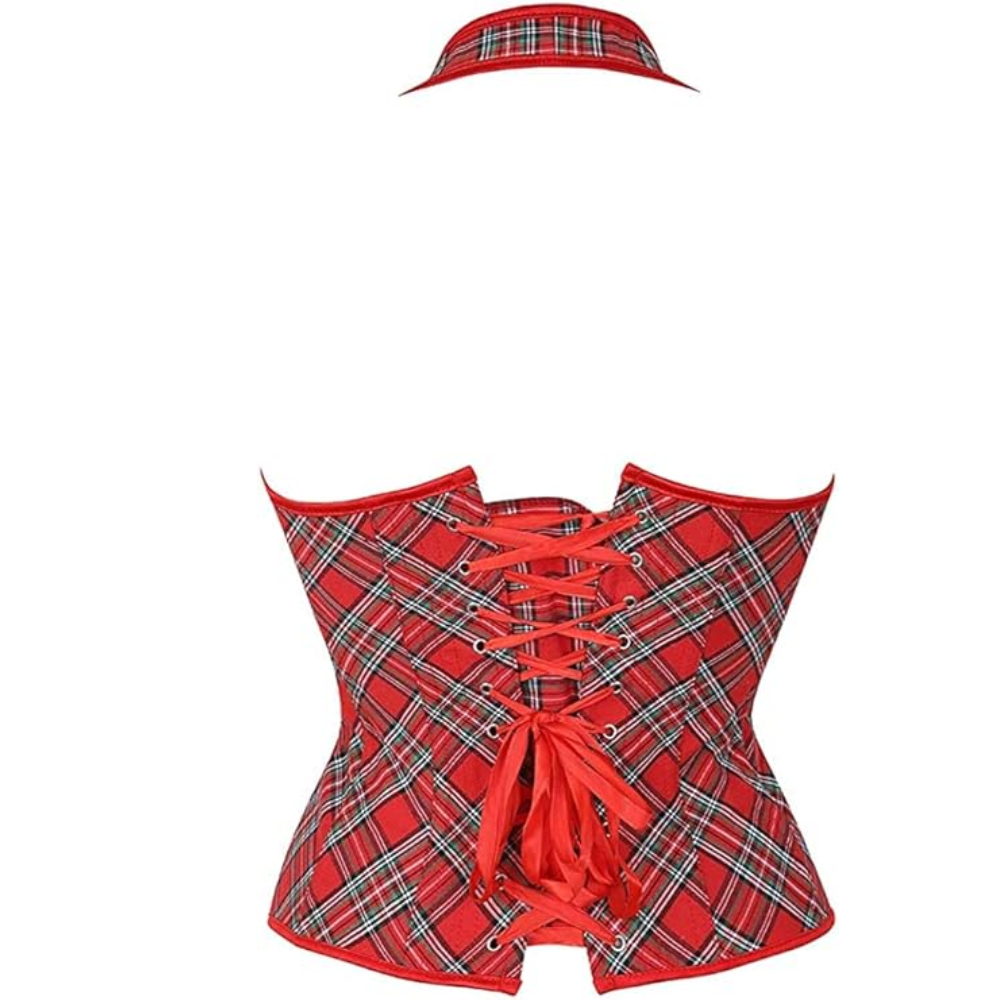 Boned Lace Up Overbust Corset Top For Women