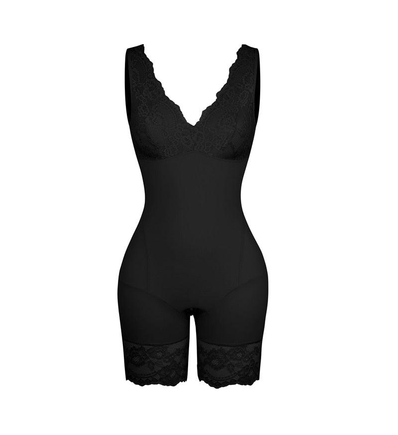 V-Neck Wide Strap Bodysuit - Seamless and Sculpting Shapewear-Secret Slim Wear