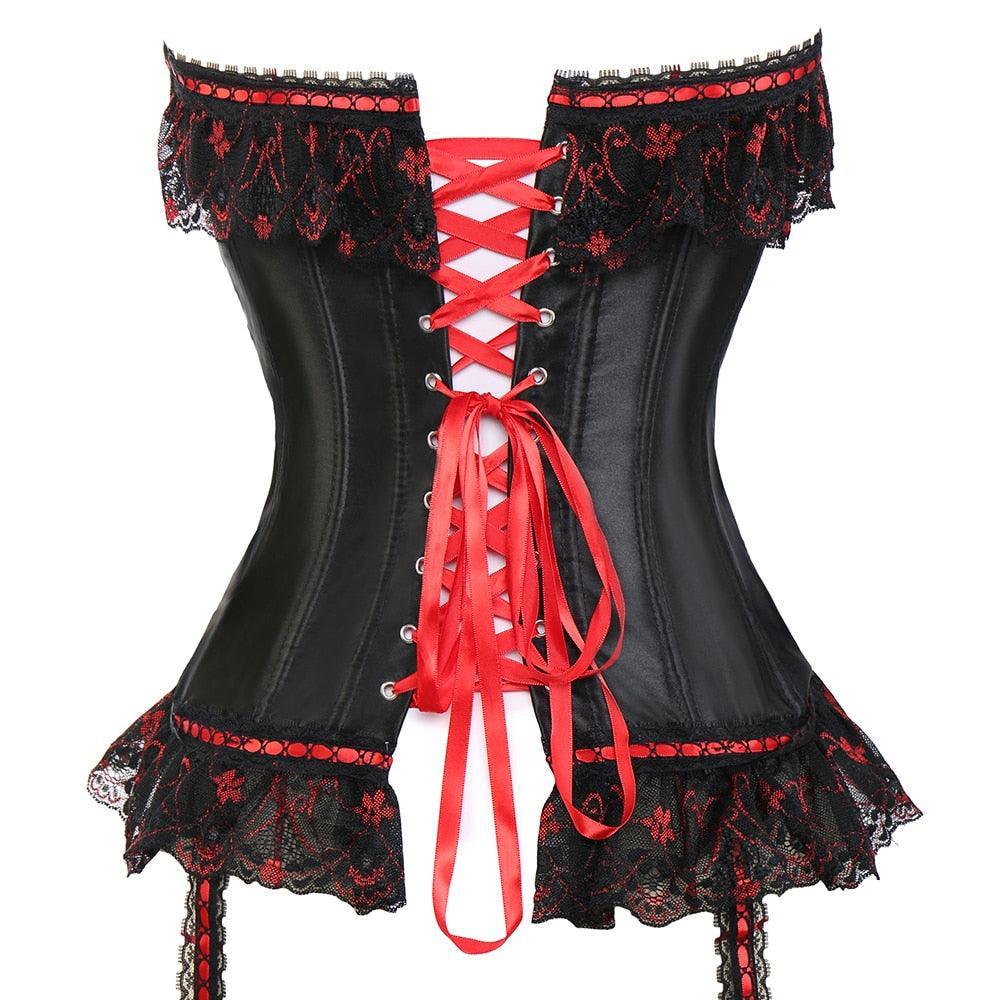 Floral Embroidery Lace Corset Lingerie – Elegant Lace Bustier-Secret Slim Wear