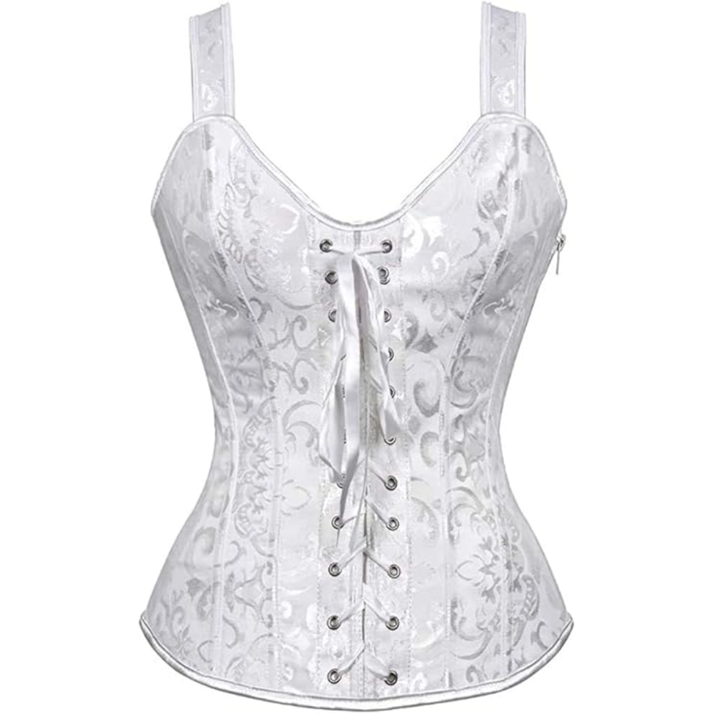 Boned Lace Up Overbust Corset Top For Women