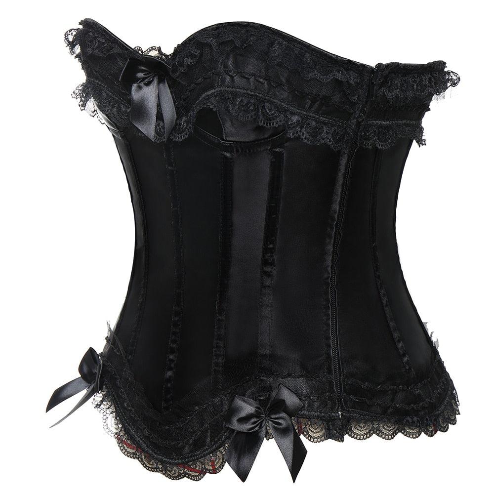 Floral Embroidery Lace Corset Lingerie – Elegant Lace Bustier-Secret Slim Wear