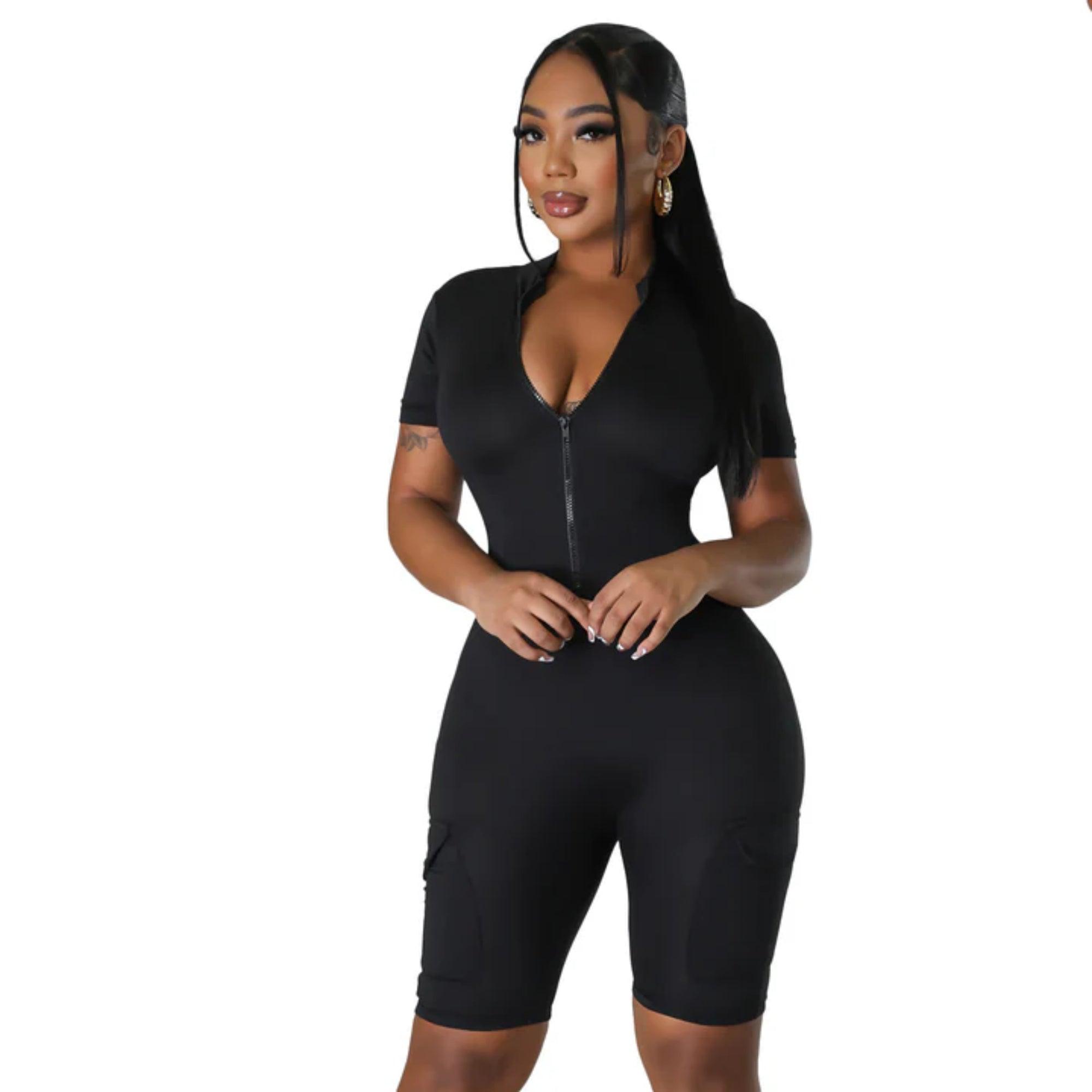 Short Sleeved Comfy Jumpsuit – Comfortable and Stylish Everyday Wear-Secret Slim Wear