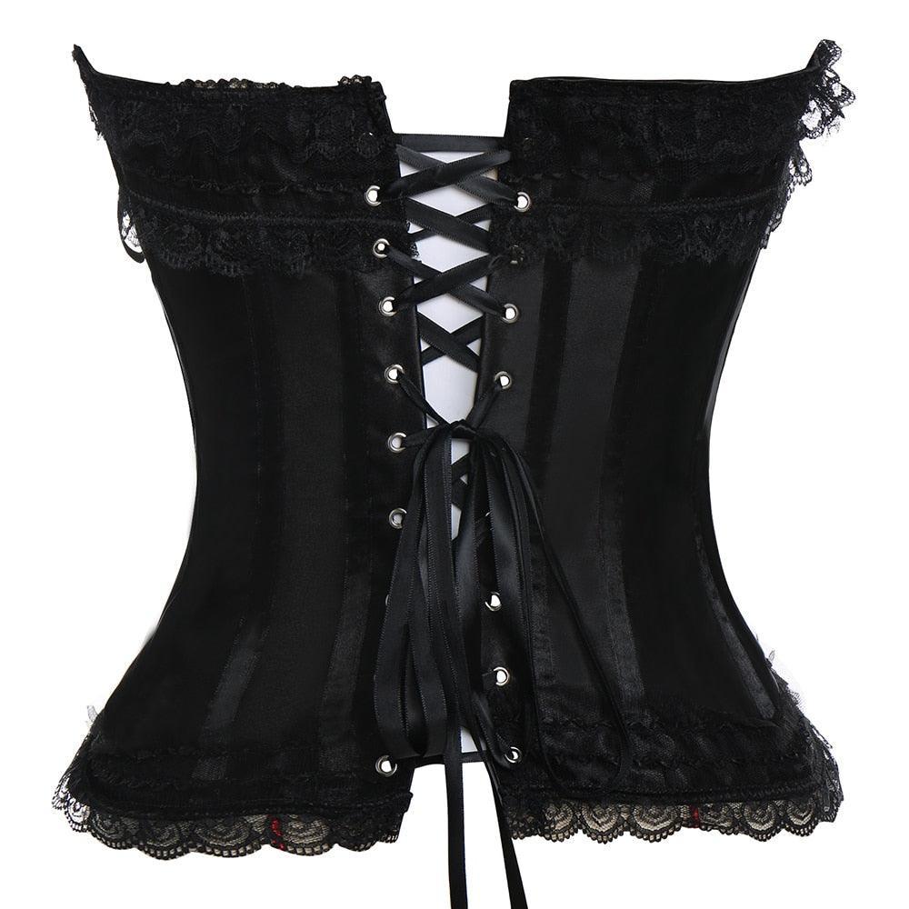 Floral Embroidery Lace Corset Lingerie – Elegant Lace Bustier-Secret Slim Wear