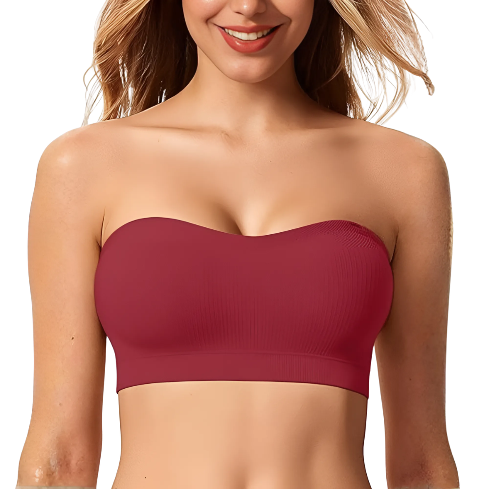 Strapless Non Slip Wireless Push Up Bandeau Bra For Women