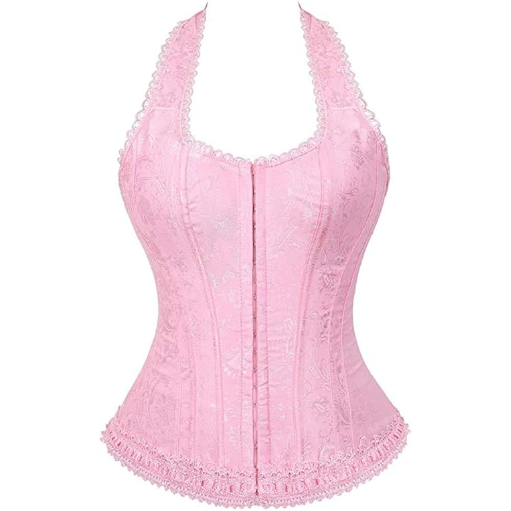 Boned Lace Up Overbust Corset Top For Women