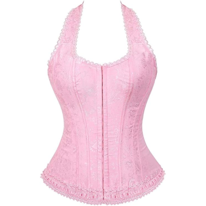 Boned Lace Up Overbust Corset Top For Women