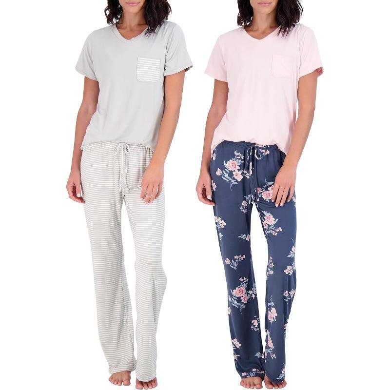 Pajama Short Sleeve T-shirt Set for Comfortable All-Day Wear-Secret Slim Wear