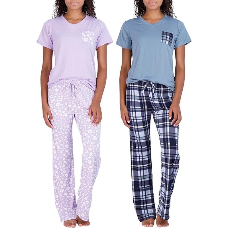 Pajama Short Sleeve T-shirt Set for Comfortable All-Day Wear-Secret Slim Wear