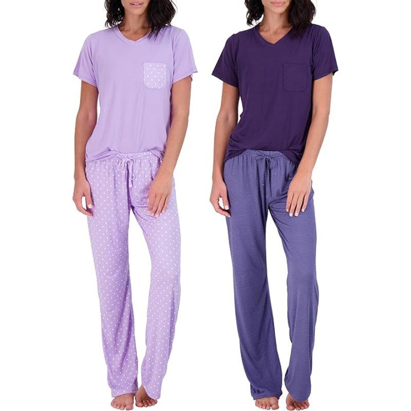 Pajama Short Sleeve T-shirt Set for Comfortable All-Day Wear-Secret Slim Wear