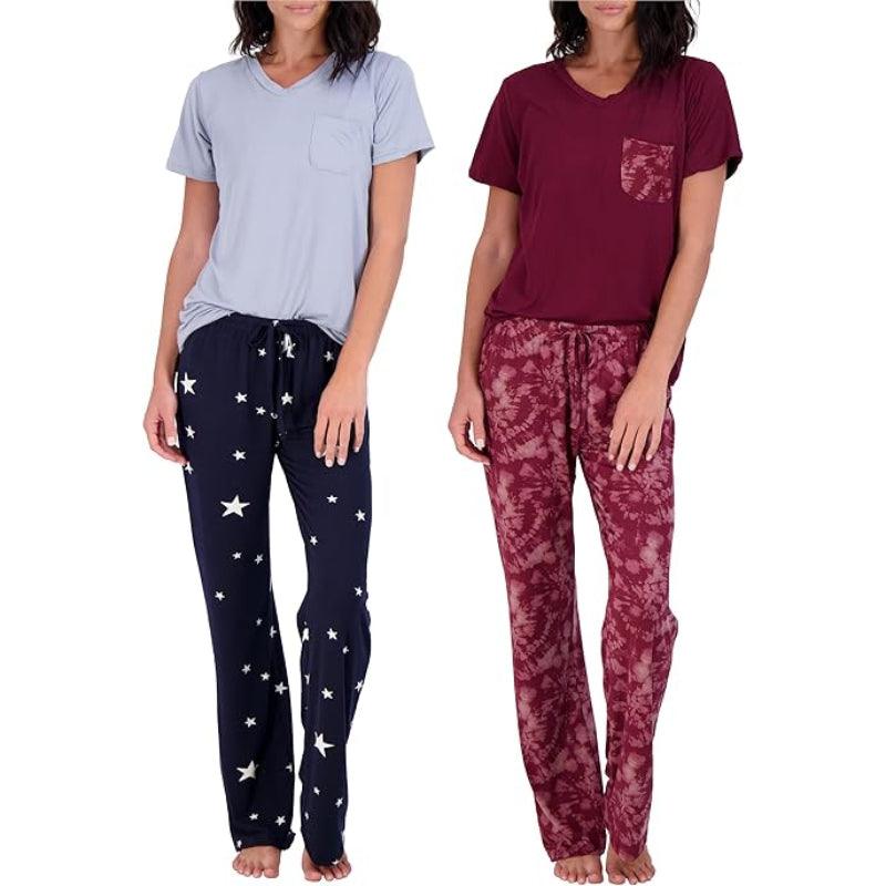 Pajama Short Sleeve T-shirt Set for Comfortable All-Day Wear-Secret Slim Wear