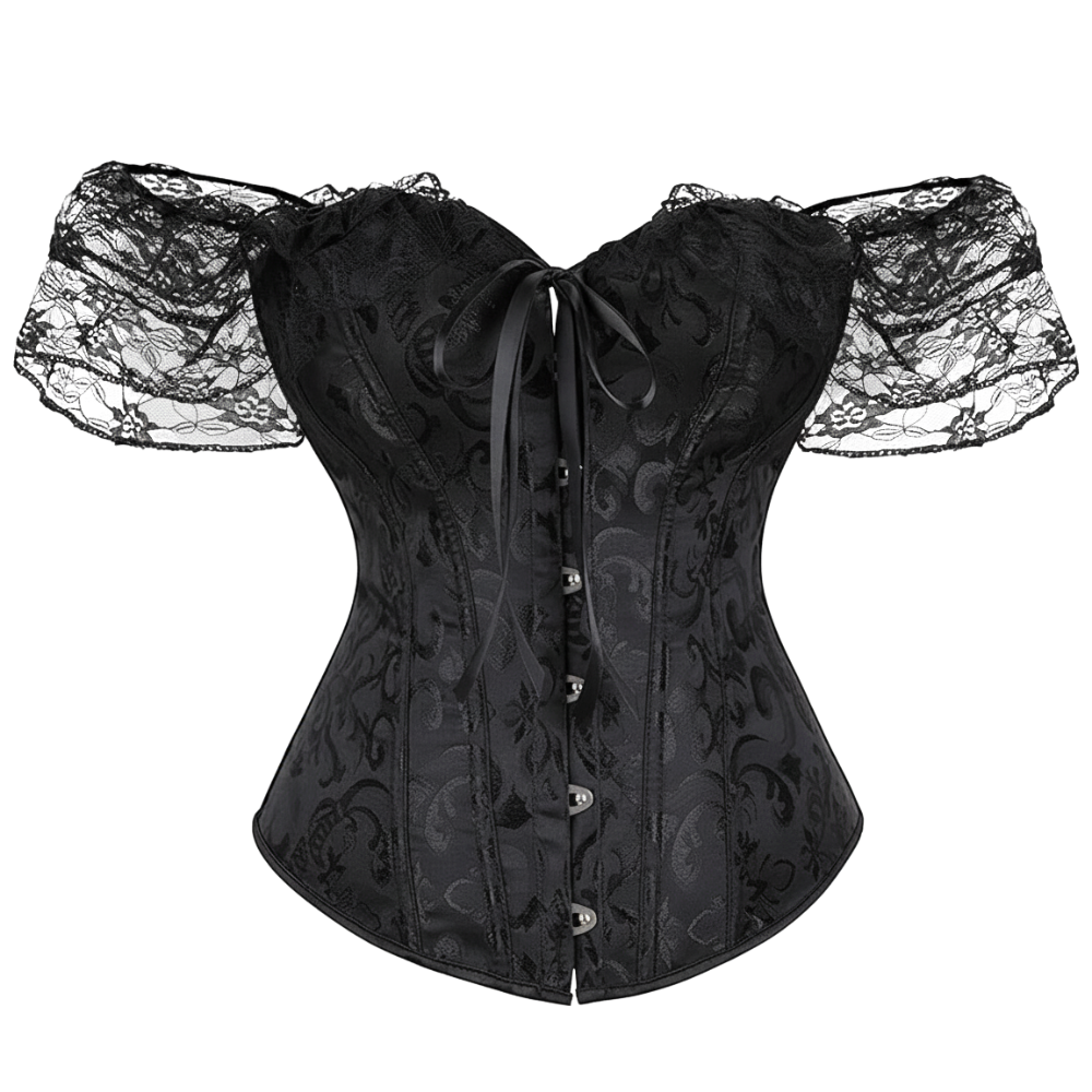 Floral Lace Off Shoulder Overbust Corset for Women