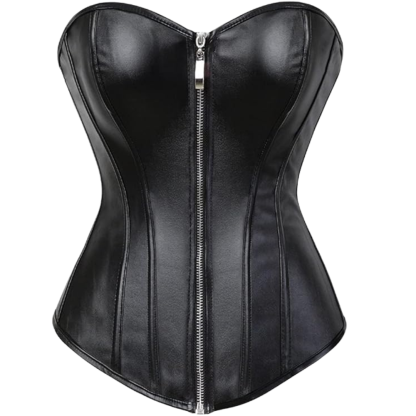 Faux Leather Steampunk Corset Top For Women