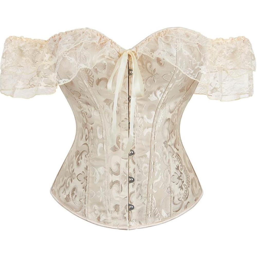 Lace Up Jacquard Underbust Corset for Women