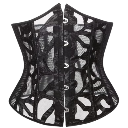 Satin Lace Up Overbust Corset Top for Women