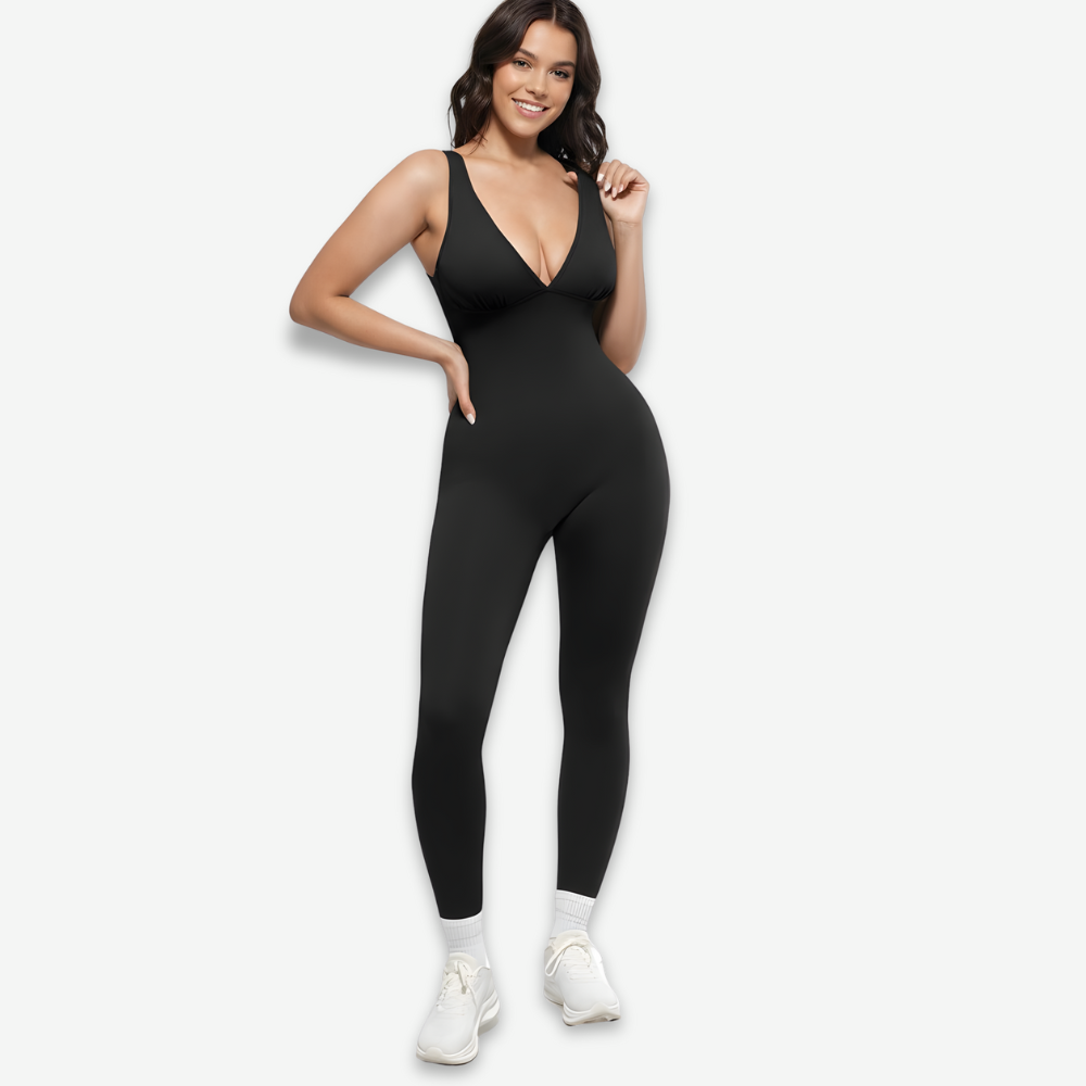 Deep V Sculpting Jumpsuit With Smoothing Support