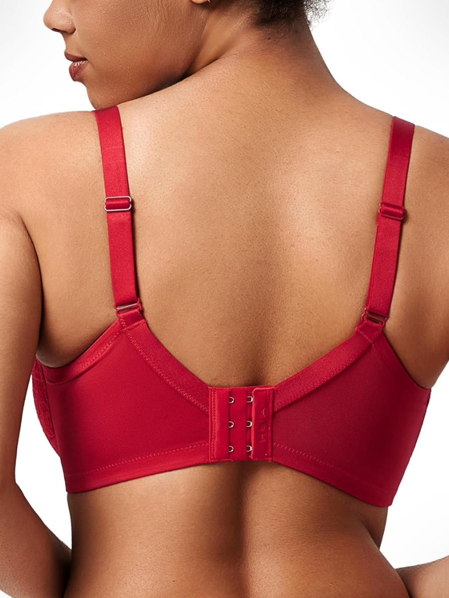 Minimizer Bra Lace With Full Coverage With Wide Strap Underwire Support-Secret Slim Wear