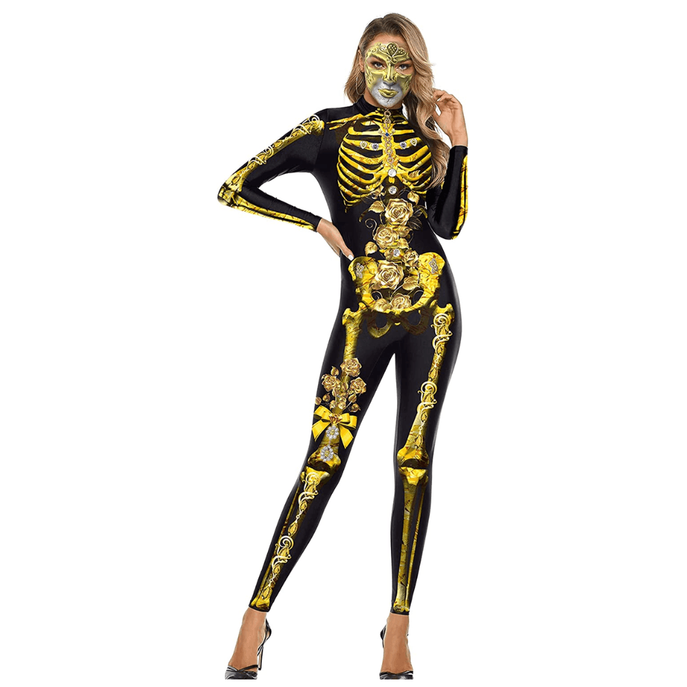 Halloween Skeleton Jumpsuit Bodysuit - Comfortable and Stylish-Secret Slim Wear
