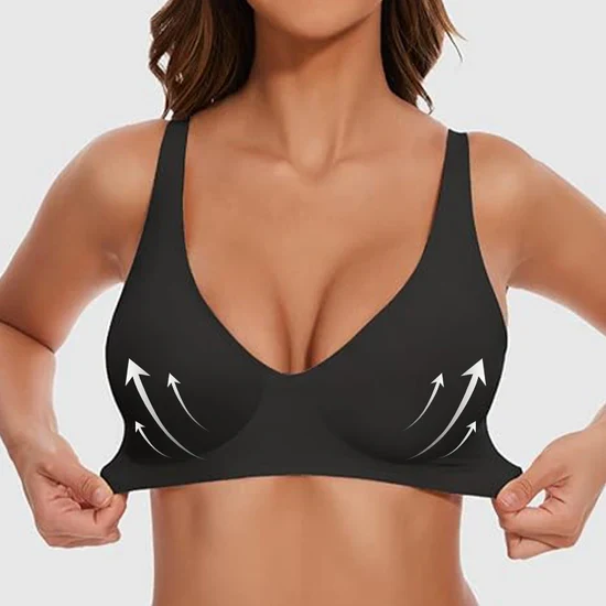Wireless Deep V Bralette For Women With Push Up Design