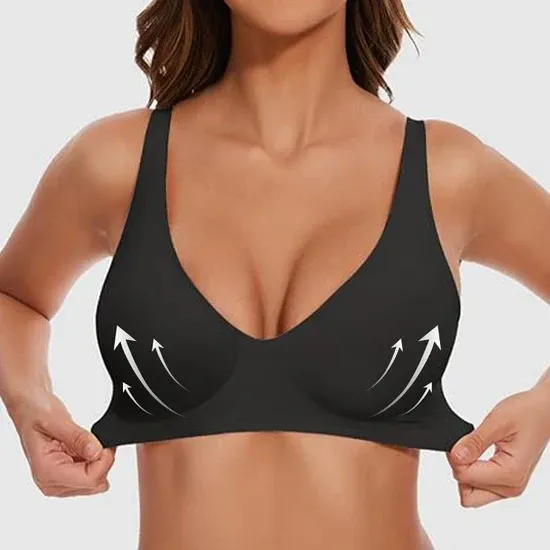 Wireless Deep V Bralette For Women With Push Up Design