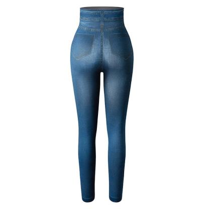 Denim Print Compression Leggings – Stylish Look with Stretch Fabric-Secret Slim Wear