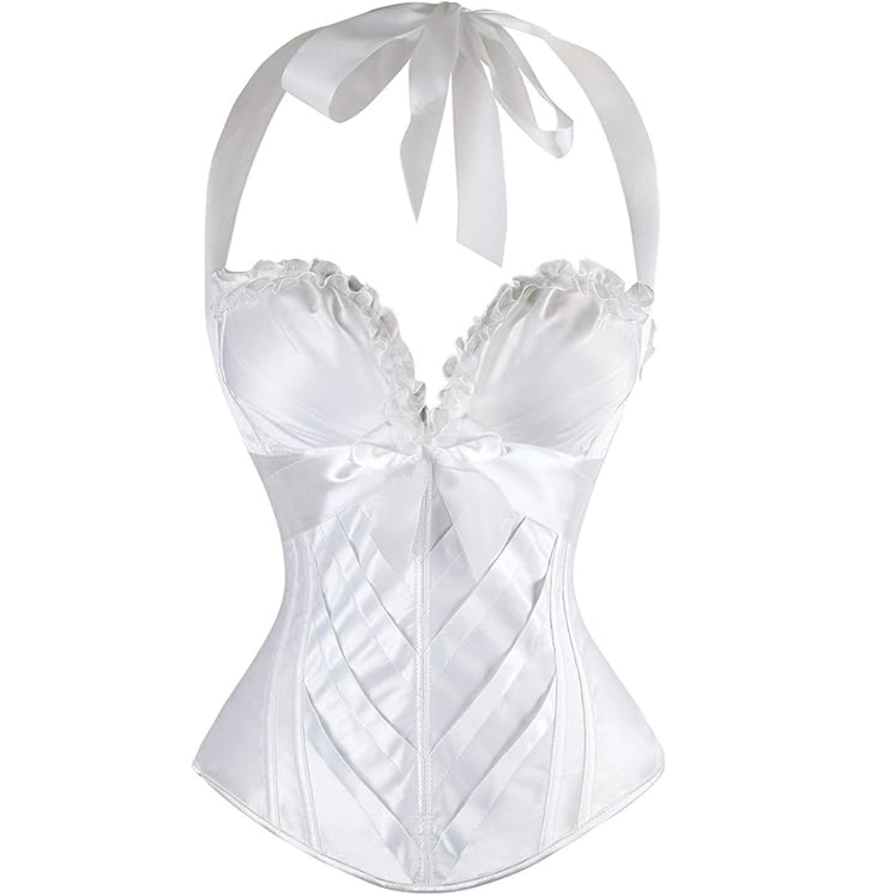 Boned Lace Up Overbust Corset Top For Women