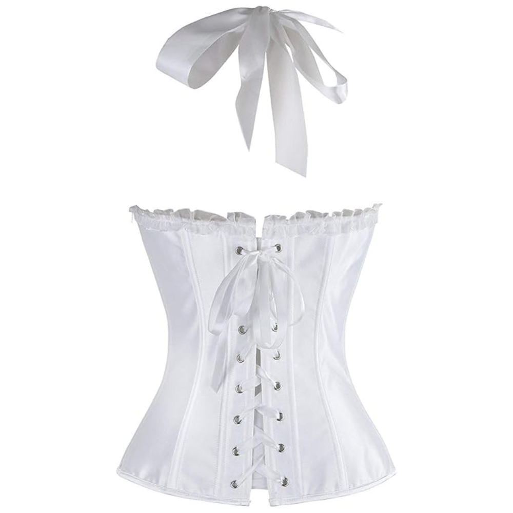 Boned Lace Up Overbust Corset Top For Women