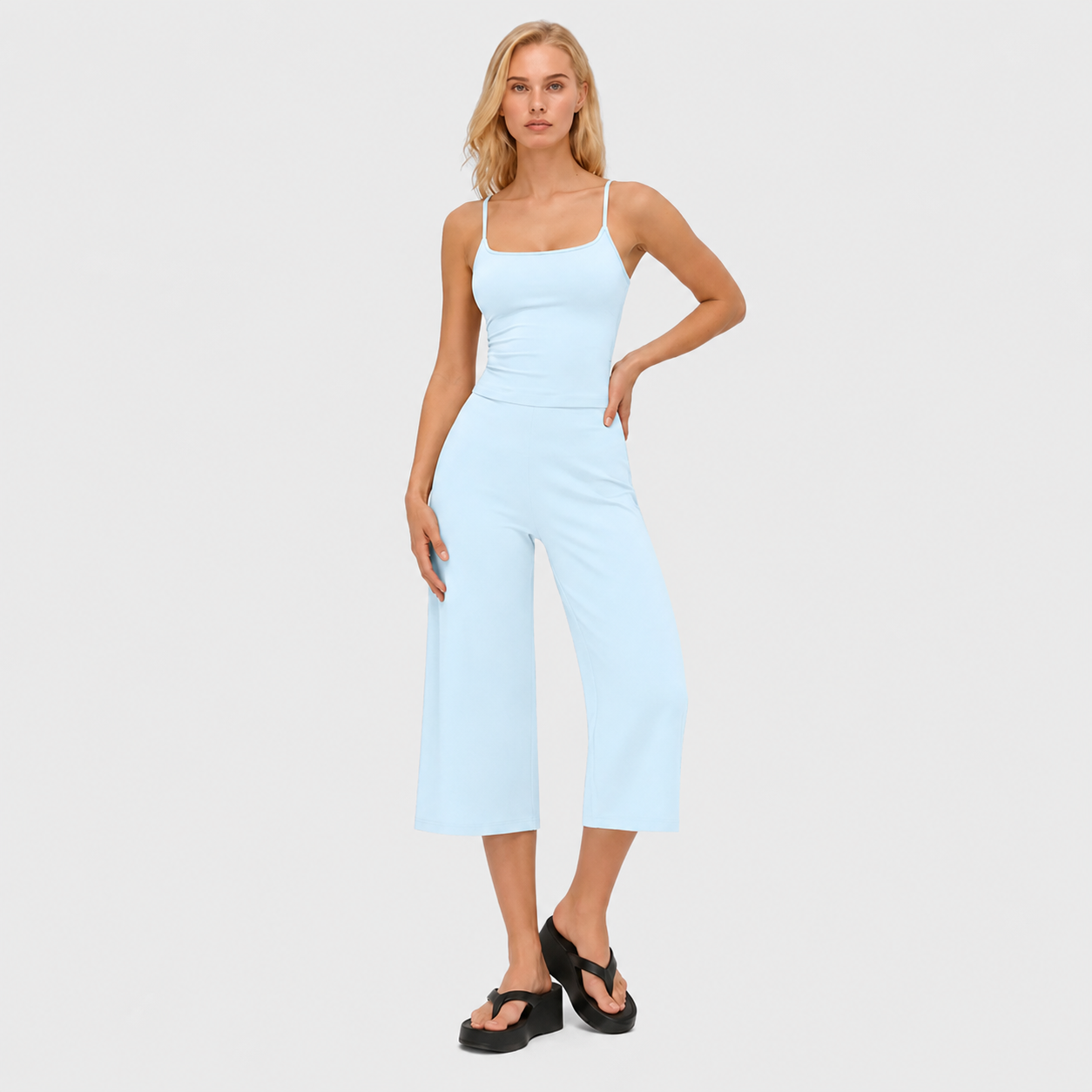 2 Piece Slim Fit Tank Top And Short Set For Women