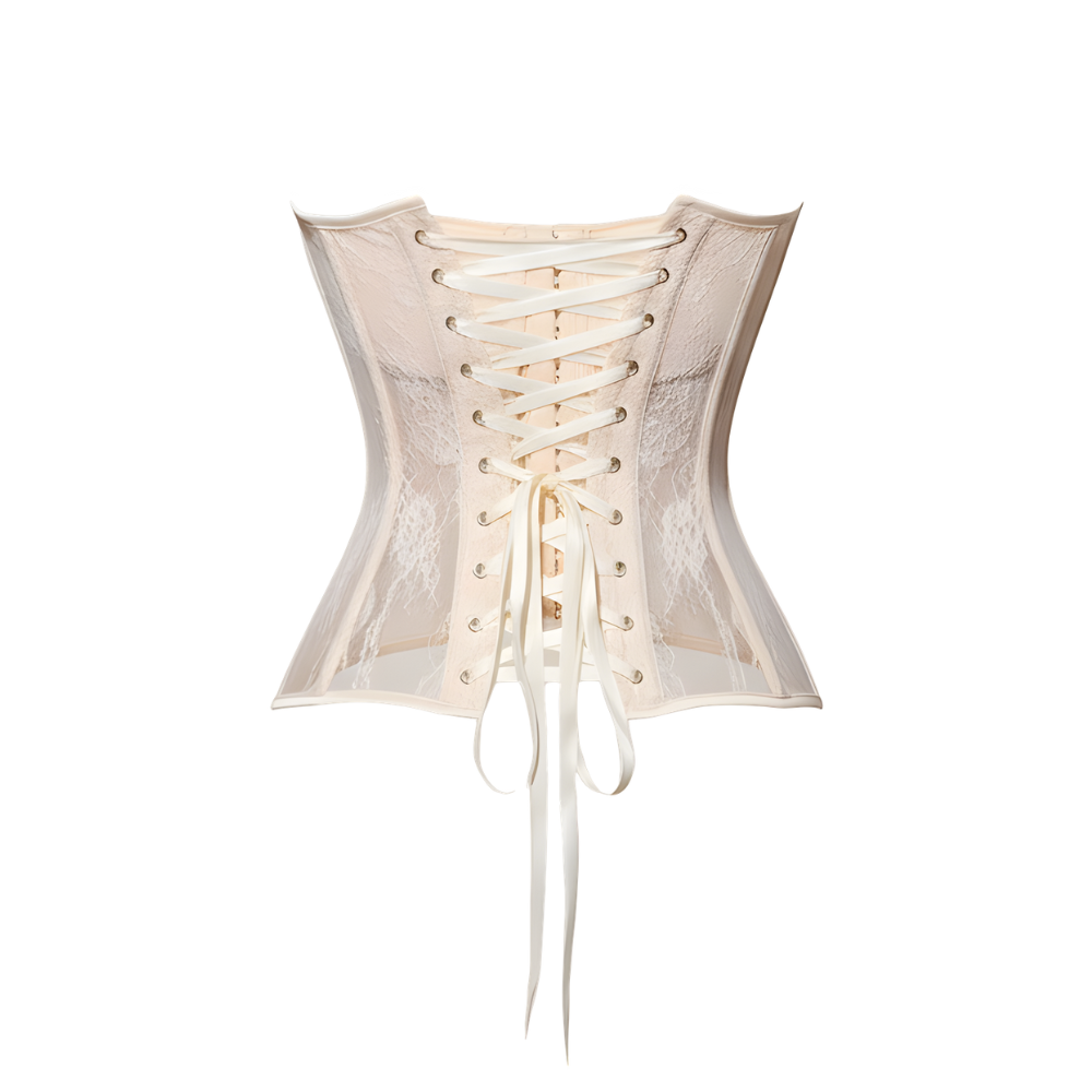 Mesh Lace Up Steel Boned Corset Top For Women