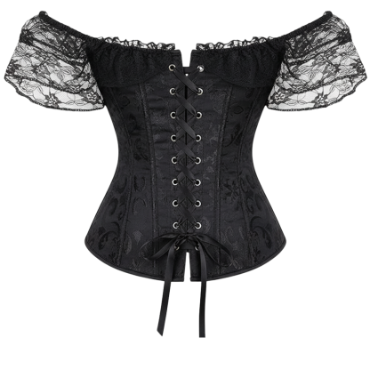Floral Lace Off Shoulder Overbust Corset for Women