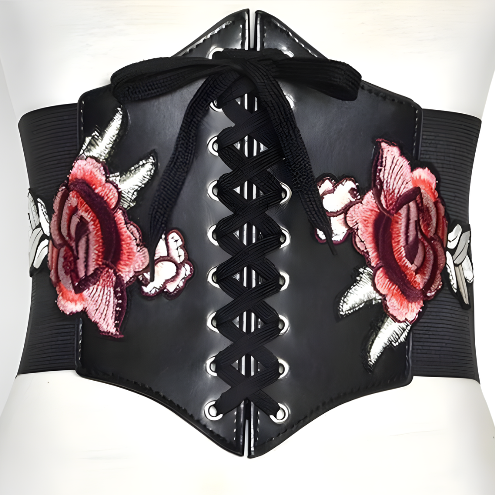 Vintage Embroidered Elastic Waist Cincher Belt For Women