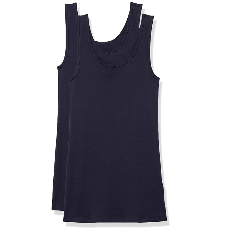 Slim Fit Tank Top With Ribbed Cotton Blend Pullover Pack of 2-Secret Slim Wear