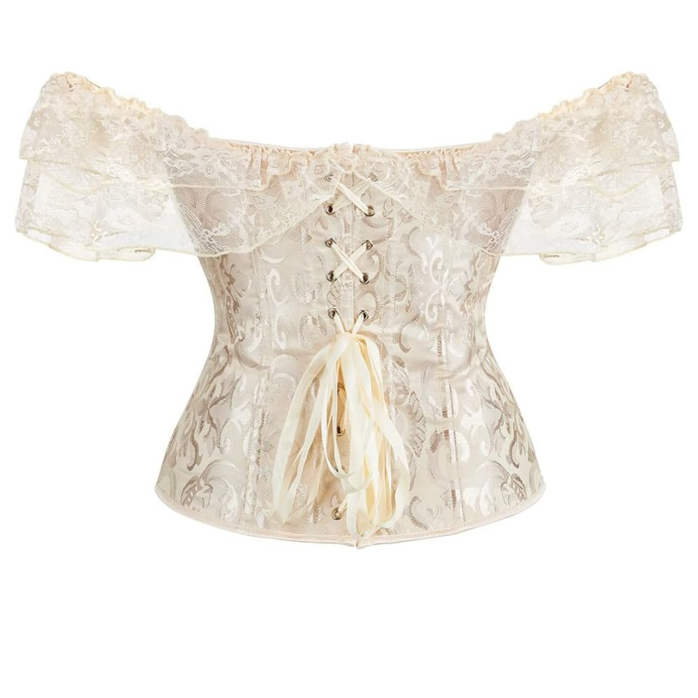 Lace Up Jacquard Underbust Corset for Women