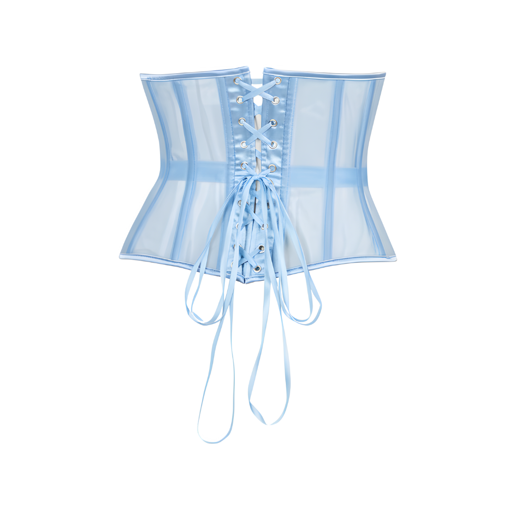 Mesh Lace Up Corset Belt For Women