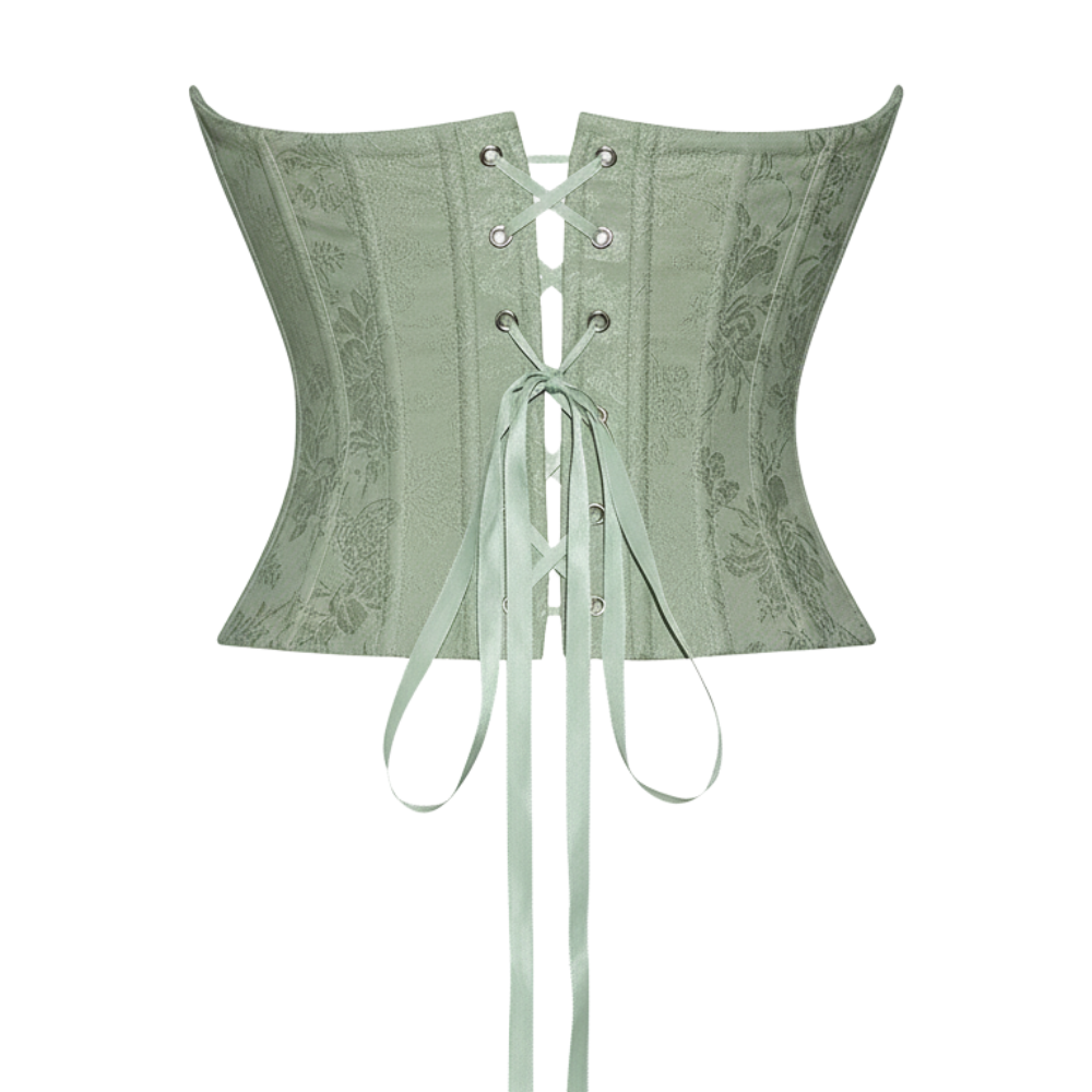 Lace Up Strapless Corset Top For Women