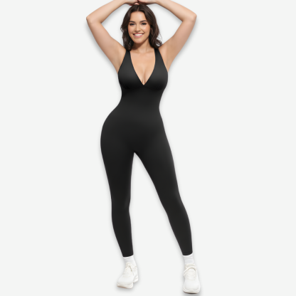 Deep V Sculpting Jumpsuit With Smoothing Support
