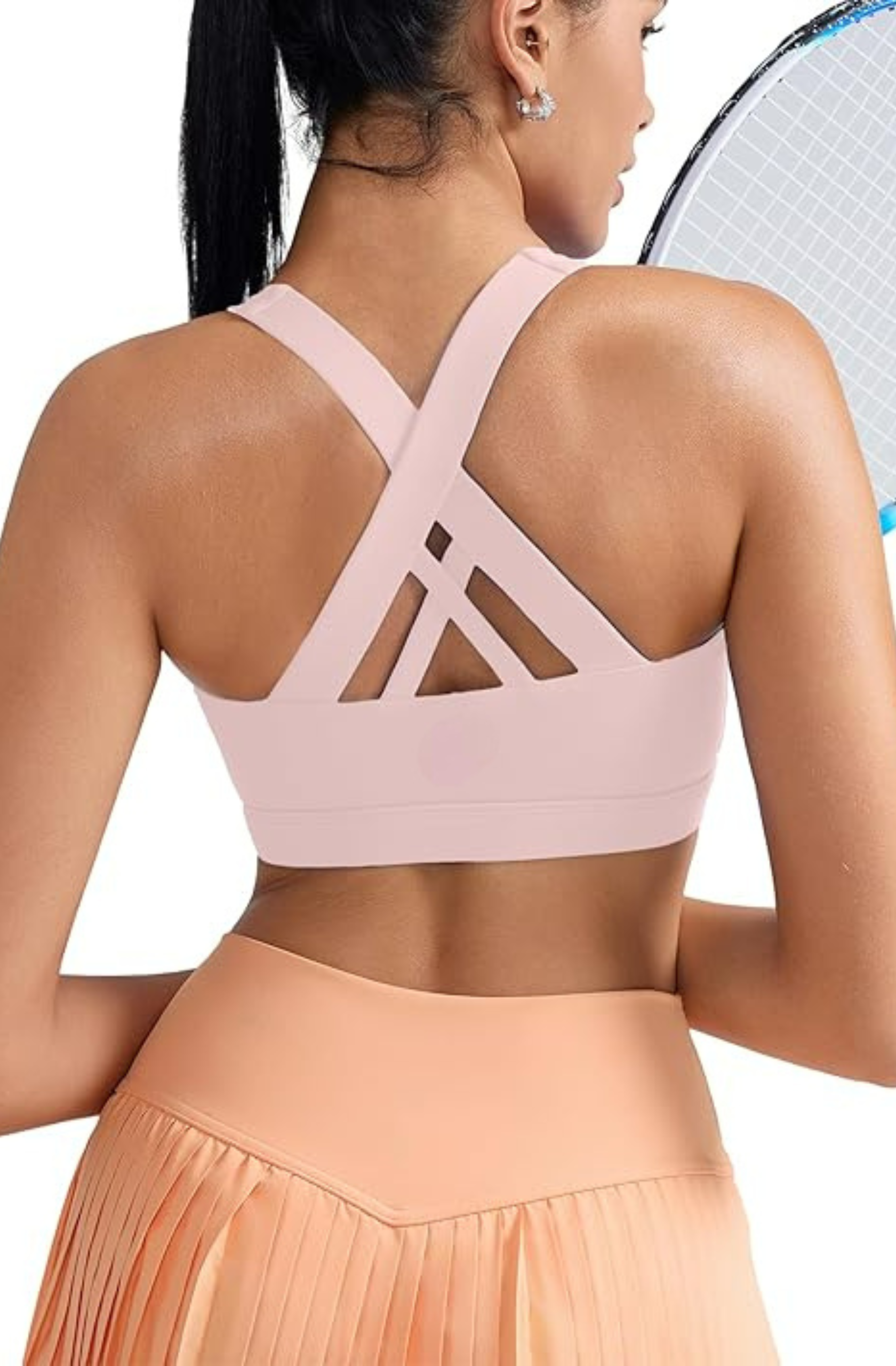 Crisscross Strappy Yoga Bra With Support And Stylish Moves-Secret Slim Wear