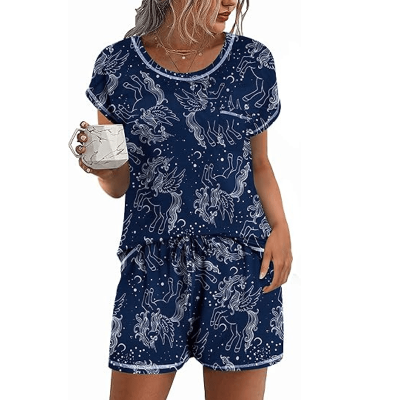 2 Piece Short Sleeve Set – Cozy and Comfortable Loungewear-Secret Slim Wear
