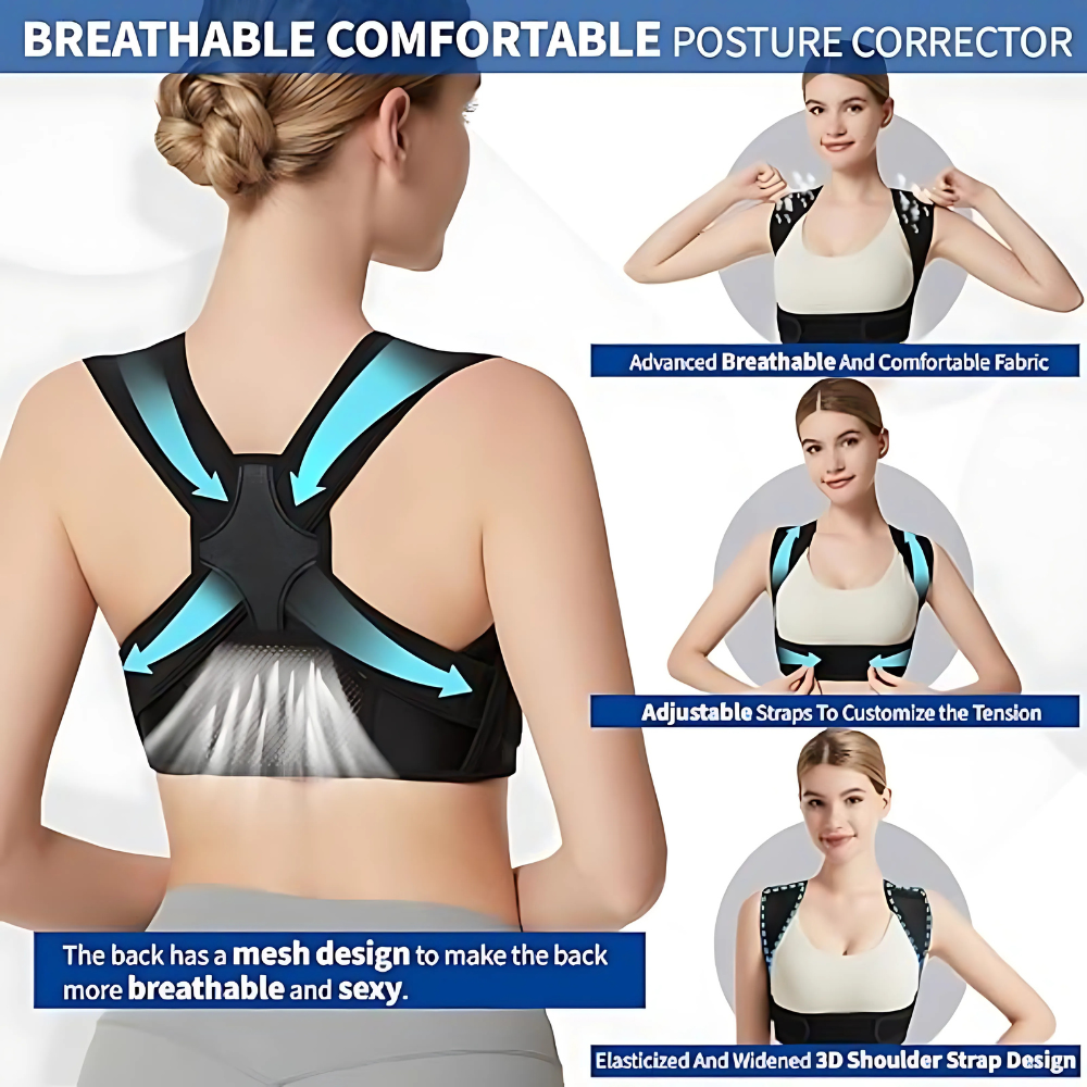 Posture Support with Mesh and Padded Straps for Comfort-Secret Slim Wear