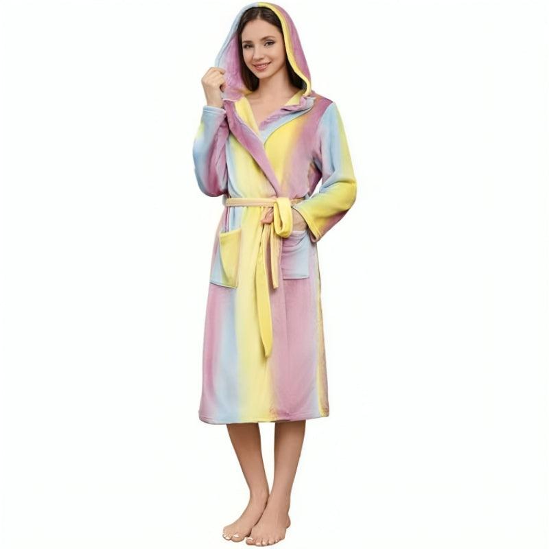 Long Hooded Fleece Bathrobe – Comfortable Robe-Secret Slim Wear