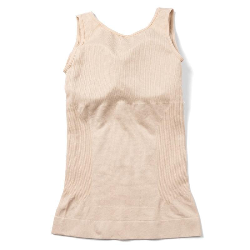 Camisole Sleeveless Wide Strap Top With Built-In Padded Bra-Secret Slim Wear