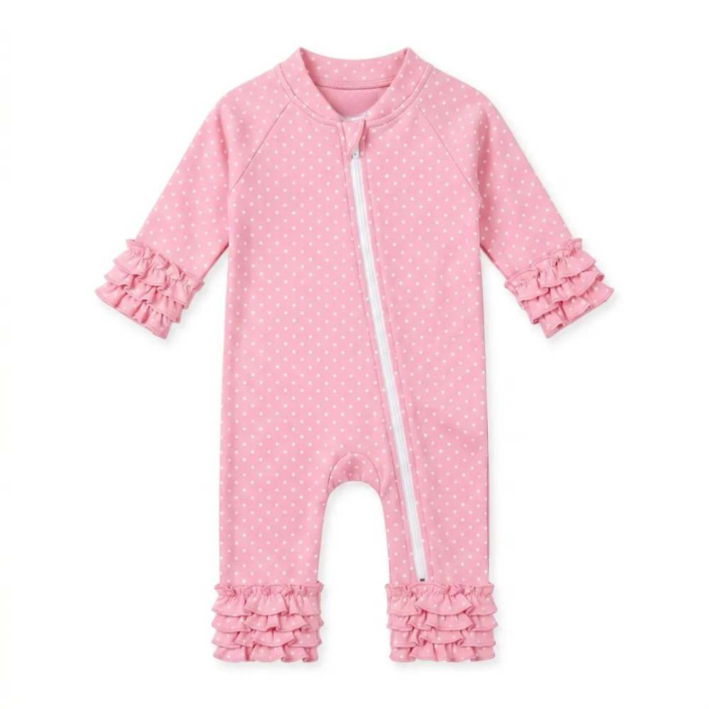 Long Sleeve Zip Closure Swimwear Romper Suit For Kids