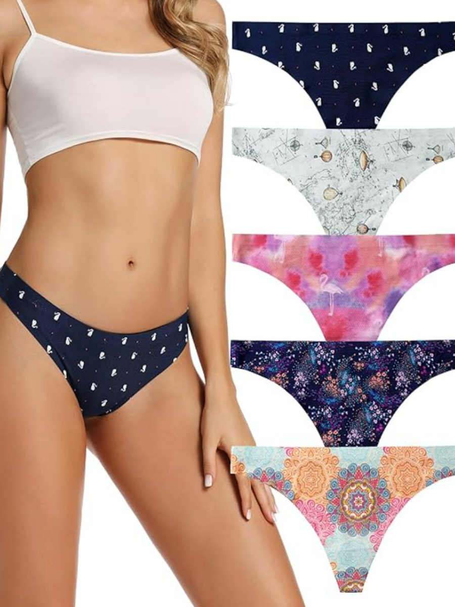 Seamless Women Underwear Thongs With Pack Of 5 Soft Panties-Secret Slim Wear